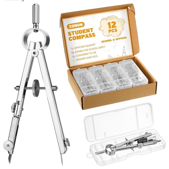 Zonon 12 Pcs Compass for Geometry Compass - Picture 2 of 6